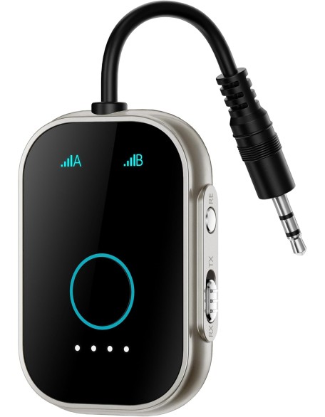 Bluetooth Transmitter Receiver for TV, 2-in-1 Bluetooth 5.3 Adapter for Airplane, Gym Equipment, Cars, for up to Two Wireless Headphones, Cell Phones.