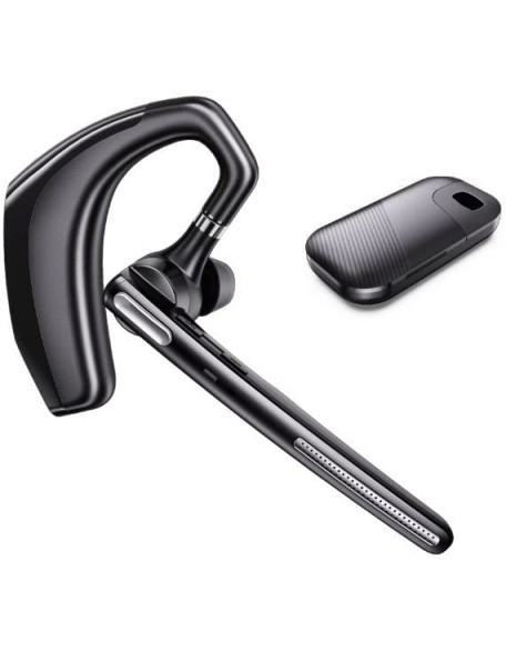 Bluetooth Headset, V5.1 Wireless Headset with Noise Canceling Microphone, 110 Hours Work time Bluetooth Earpiece with 500mAh Battery, Compatible with Cell Phones and PC