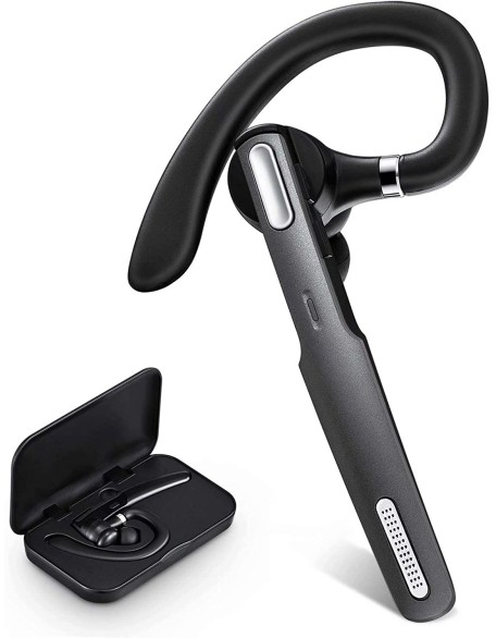 Bluetooth Headset, Wireless Bluetooth Earpiece V5.0 Hands-Free Earphones with Built-in Mic for Driving/Business/Office, Compatible with iPhone and Android 