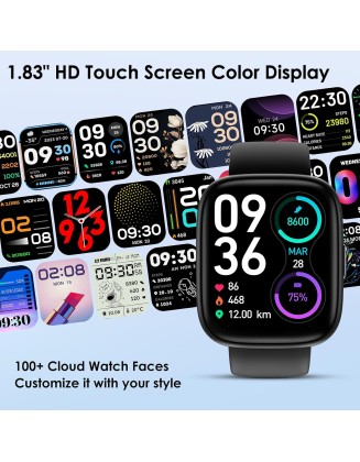 DECHOYECHO Smart Watch, 1.83" Touch Screen Smartwatch with Alexa Built-in IP68 Waterproof, Pedometer,Fitness Tracker with 100 Sports Modes Sleep Monitor for Men and Women