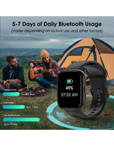 Smart Watch, 1.83" Touch Screen Smartwatch with Alexa Built-in IP68 Waterproof, Pedometer,Fitness Tracker with 100 Sports Modes Sleep Monitor for Men and Women