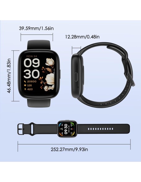 Smart Watch, 1.83" Touch Screen Smartwatch with Alexa Built-in IP68 Waterproof, Pedometer,Fitness Tracker with 100 Sports Modes Sleep Monitor for Men and Women