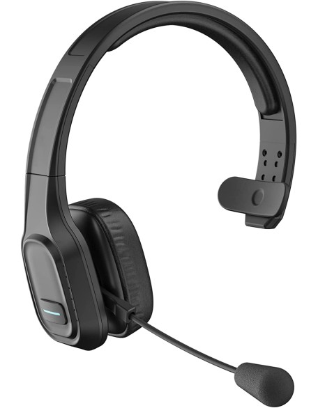 Trucker Bluetooth Headset V5.0, Wireless Headphone with Noise Canceling&Mute Microphone for Cell Phones, On Ear Bluetooth Headphone with Wireless&Wired Mode for Trucker, Home Office, Skype